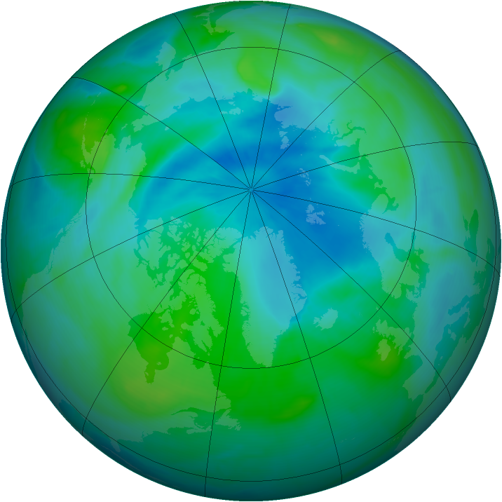 Arctic ozone map for 09 September 2008